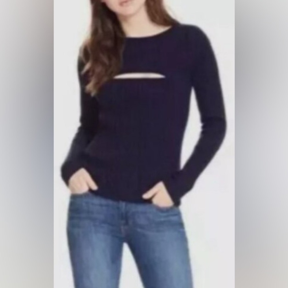 Frame Navy Cutout Sweater Size M